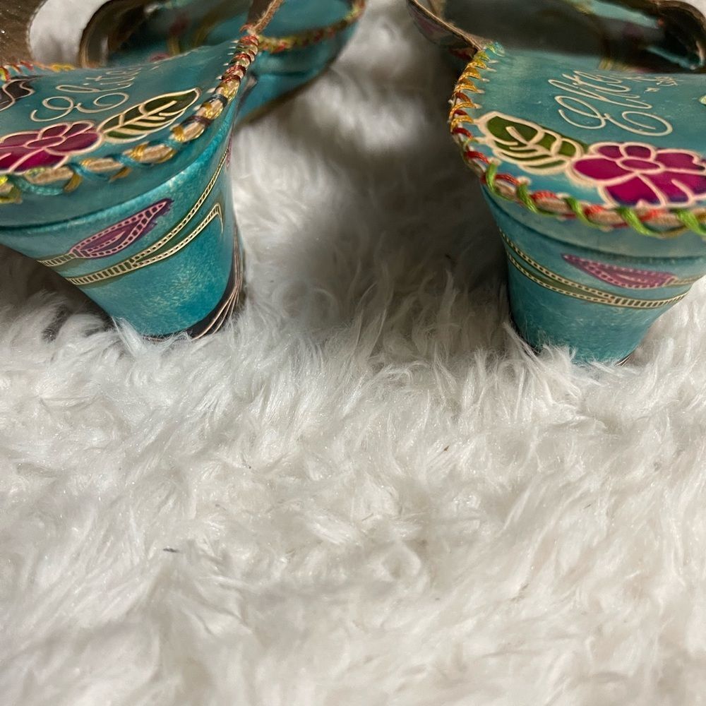 Elite by Corkys Women's Sandals New Size 10 Navaho Style Turquoise - Picture 7 of 13